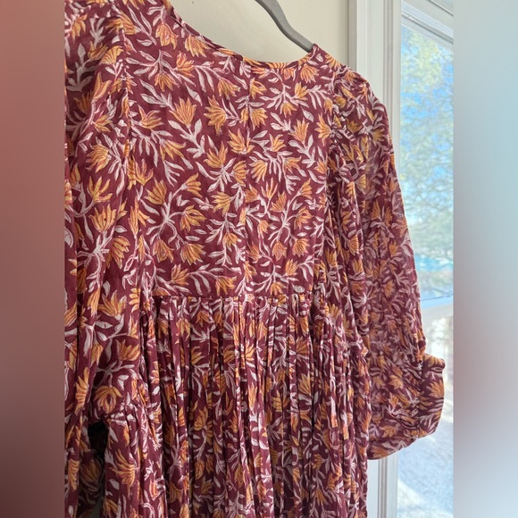 Daughters of India Floral Kyra Sumac Midi Dress - Picture 10 of 10